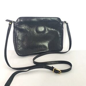 Dokkim vintage black leather crossbody bag